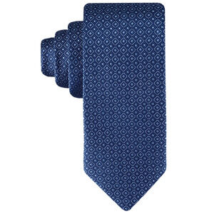 Tommy Hilfiger Men Classic Double Square Medallion Tie Navy/Blue One Size